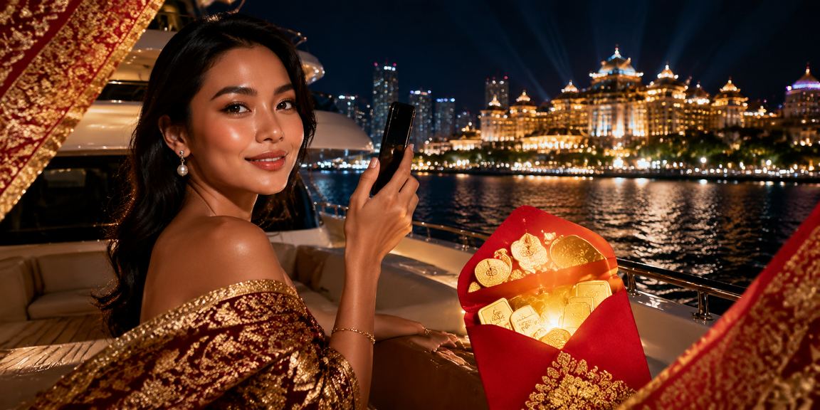 Amplop merah bonus hadiah sohotogel untuk pengguna Indonesia