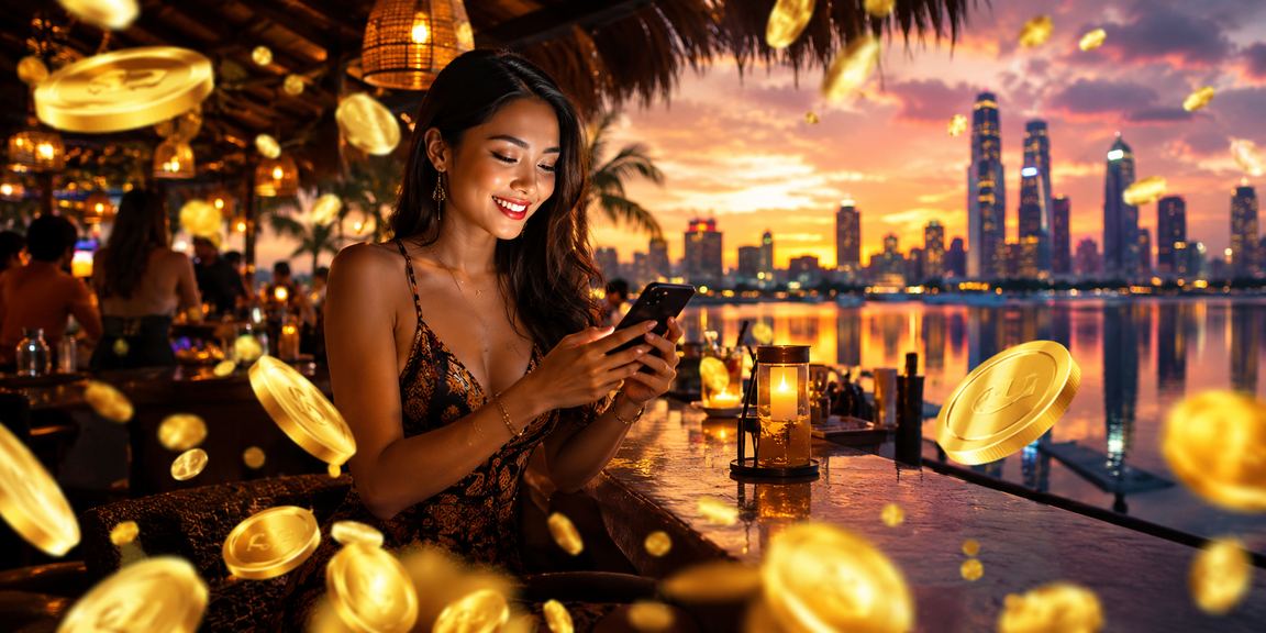 Pengguna menikmati kasino mobile sohotogel di tepi pantai